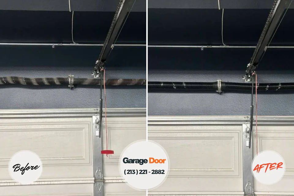 Before and after: garage door repair Caraway, AR